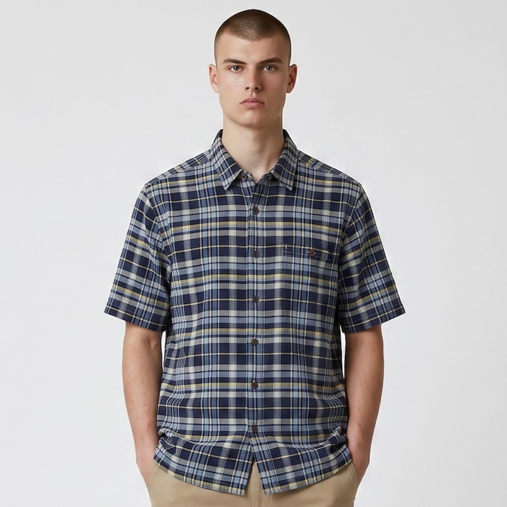Patagonia Men's A/C Puckerware Shirt Seersucker Plaid Crinkle Short Sleeve Large - Picture 1 of 9
